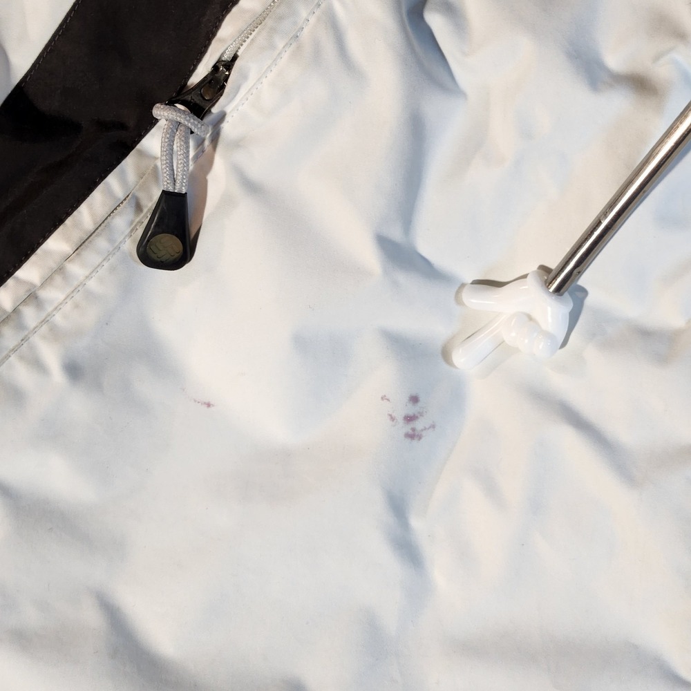 Columbia Jacket Womens Medium White Green Black Rain Waterproof Storm Dry Y2K - Picture 4 of 9